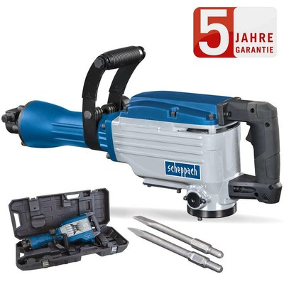 Scheppach 16kg Abbruchhammer AB1600 inkl. Spitz- & Flachmeißel, Kunststoffkoffer