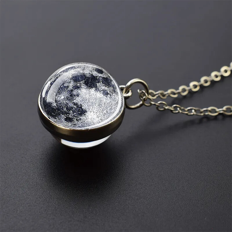 Planet astronomy glass orb pendants