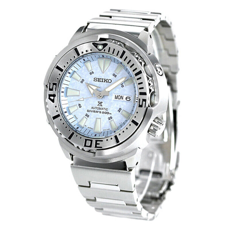 Pre-owned Seiko Prospex Baby Tuna Sbdy053 Ice Blue Automatic Diver`s 200m Men Watch Japan