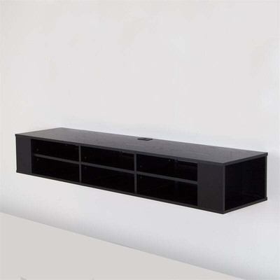 South Shore City Life 66" Wall Mounted Media Console in Blac