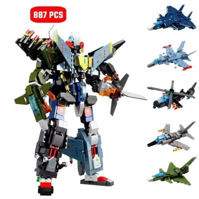 888pcs 4IN1 Transforming Mech Assemblage Building Blocks Bricks DIY Toys