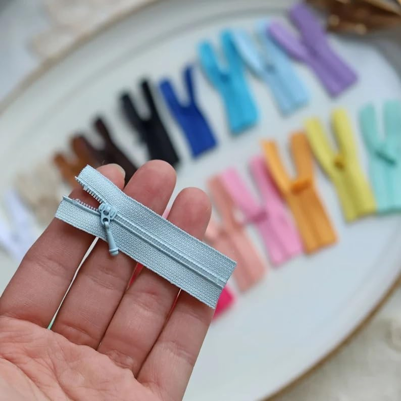 5Cm/2.0" Long Super Tiny Zippers for Doll Clothes, Micro Mini Zippers, in 20 Col