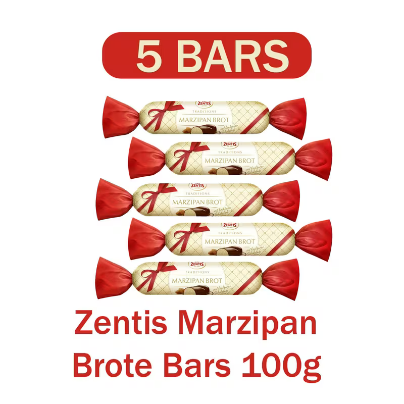 5x Zentis Marzipan Brote Bars 100g - Dark Chocolate covered marzipan