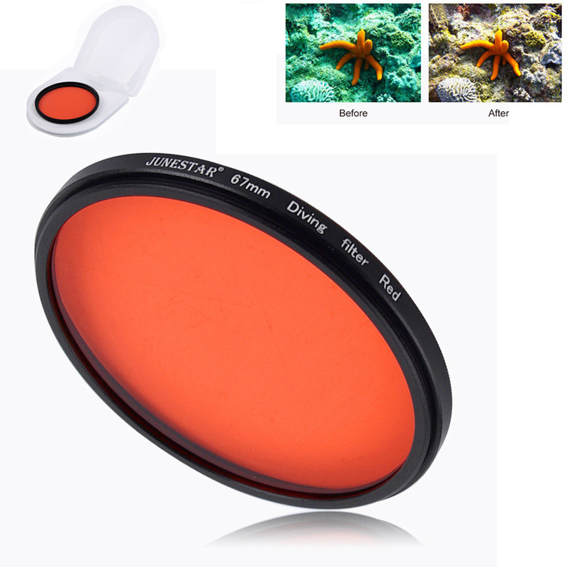 ️ Top 67mm Full Color Red Filter DIVE for Camera Lens Conversion with