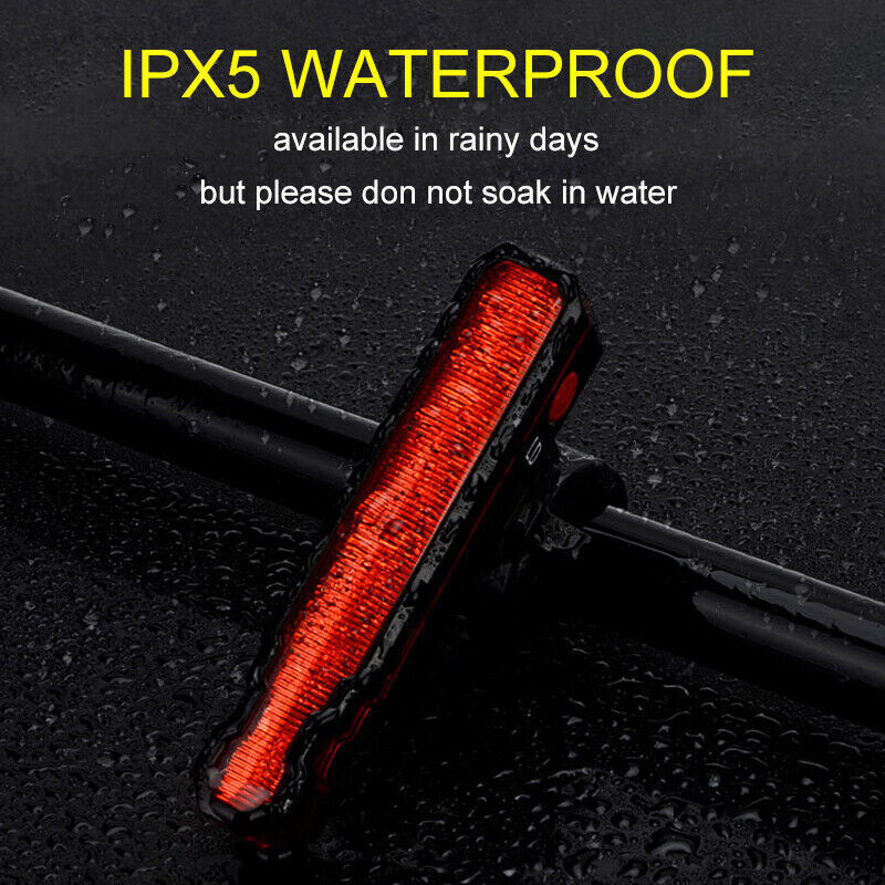 2x LED Laser Bicycle Cycling Tail Light Bike Rear USB Rechargeable Warning Lamp