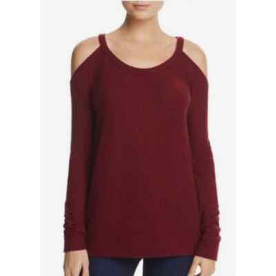 Chaser Maroon SUPER SOFT Cold Shoulder long sleeve Sweater-Sie Medium- NWT 