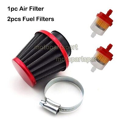 Moped Scooter 38mm Air Filter Red For GY6 50cc QMB139 Motor Pit Pro Dirt Bike