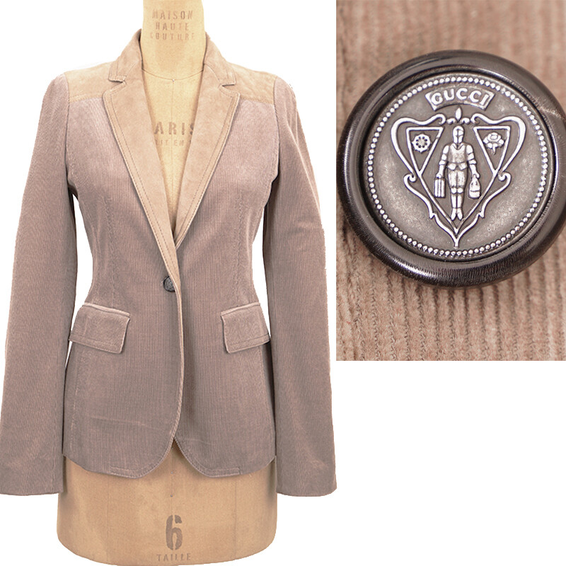 ジャケット GUCCI Brown Suede Blazer Horsebit GG double-breasted suede blazer in brown - Gucci