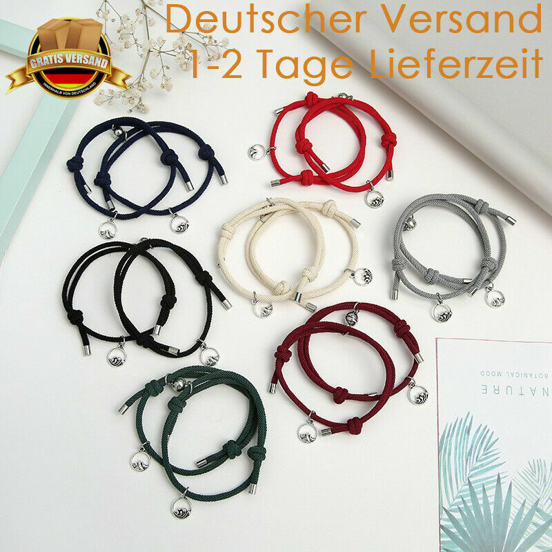 Couple Armband Pärchen Valentinstag Magnet Partner Liebe 2 Teilig Schmuck Paar