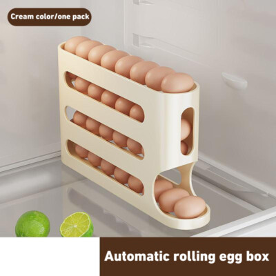 4 Layer Automatic Rolling Egg Holder Rack Egg Storage Box Container Free shippin
