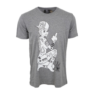 RUM KNUCKLES MICKEY HAND MENS T SHIRT CHARCOAL HEATHER 