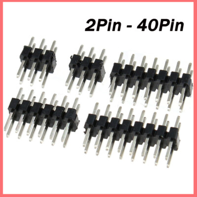 2-40 Pin Header Pin 2.54mm Breakaway Male For PCB Breadboard 2~40 Pin Double Row