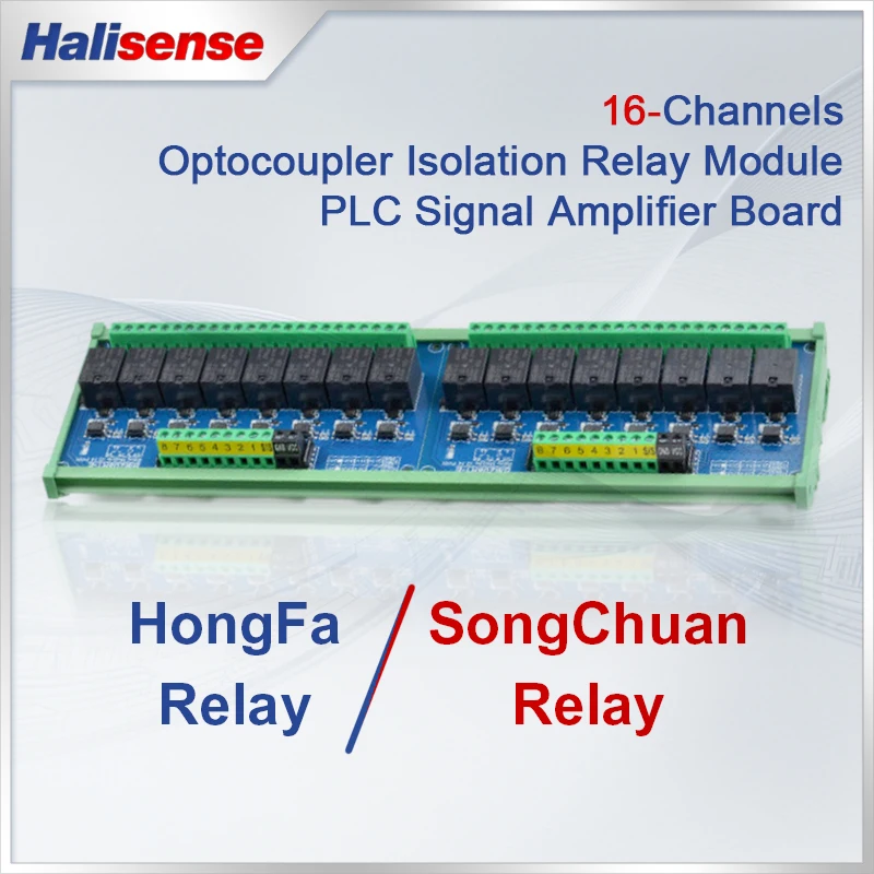 16-Channels Optocoupler Isolation Relay Module PLC Signal Amplifier Board for Si