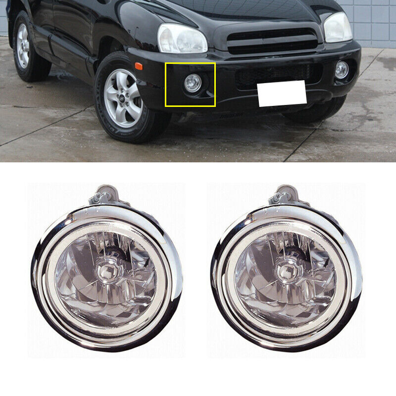 For 2001-2006 HYUNDAI SANTA FE Front Bumper Fog Light Lamp with Bulb Pair