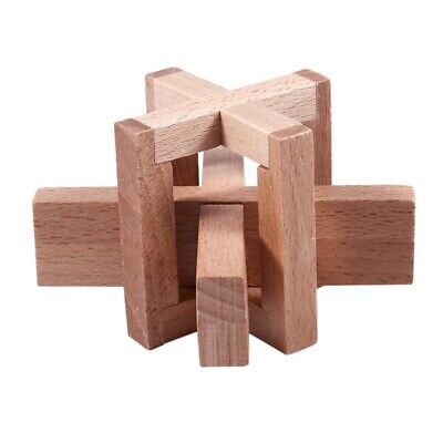 Wooden Siege Lock the Perplexing X in a Box Logic Puzzle Burr Puzzles Brain Teh