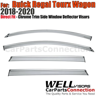 WELLvisors For Buick Regal TourX Wagon 18-20 Side Window Visor Chrome Trim Guard