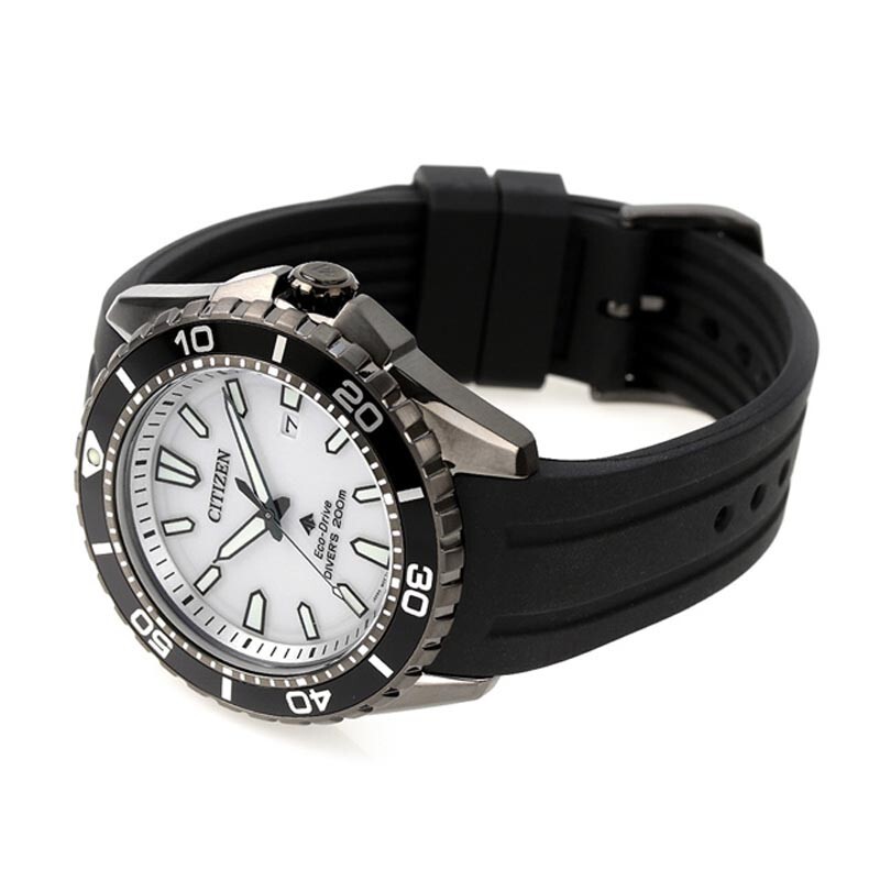 Pre-owned Citizen Promaster Marine Bn0197-08a White Dial Eco-drive Diver 200m Men Watch