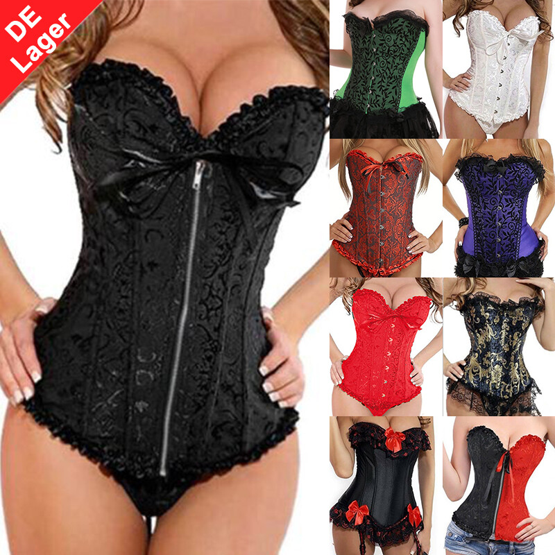 Sexy Top Dessous Kleid Burlesque Corsage Vollbrust Korsett Korsage Damen Corset