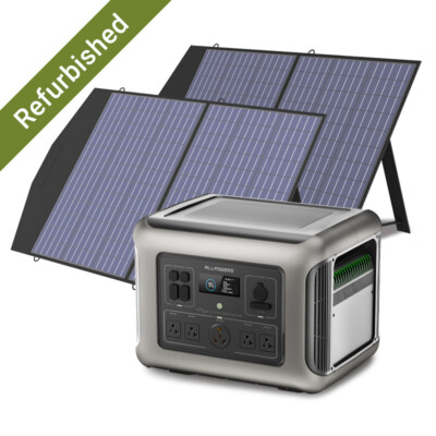 ALLPOWERS Power Station 2500W 2016wh Solar Generator &2X100W Solar Panel kit
