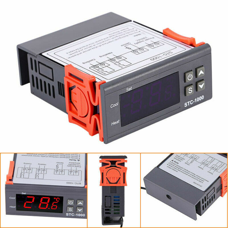 110-220V Digital STC-1000 Temperature Controller Thermostat + NTC Sensor Probe