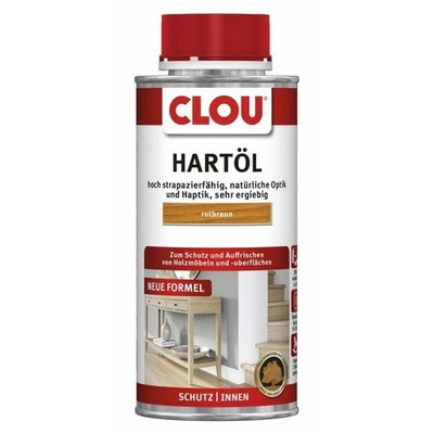 Clou Hartöl Arbeitsplatten-Öl Möbel-Öl Treppenöl Rotbraun 250 ml