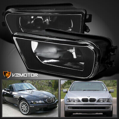 97-00 BMW E39 5-Series 528i 540i 97-01 Z3 Black Bumper Driving Fog Lights Lamps