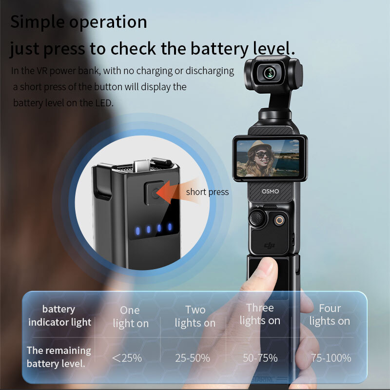 4000mAh Power Bank for DJI OSMO Pocket 3 Extension Rod Fast Charge Battery Grip