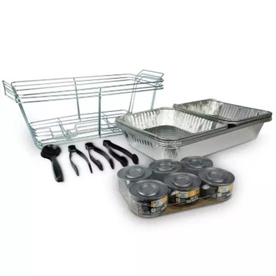 Member's Mark Party Set with 2-Hour Safe Heat Chafing Fuel - 24 ct Disposable Ca