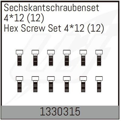 FR- Absima Hex Screw Set 4*12 (12) - 1330315