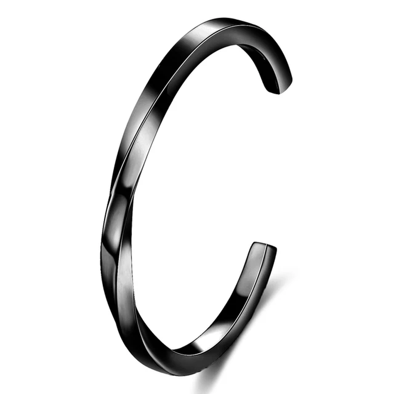 Vintage Mobius Twist Bracelet for Men Stainless Steel High Quality Cuff Bangle