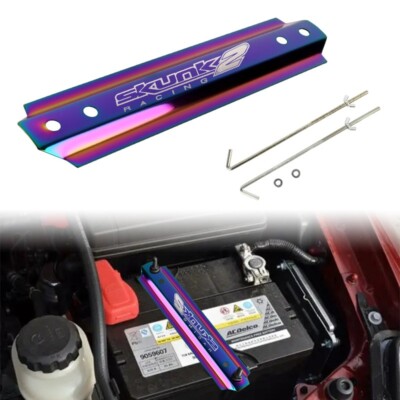UNIVERSAL SKUNK2 Neo Chrome ALUMINUM BATTERY TIE DOWN MOUNT BRACKET BRACE BAR