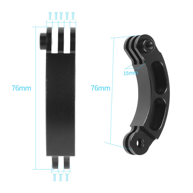 Helmet Curved Extension Arm Mount For GoPro OSMO ACTION Camera Accessories