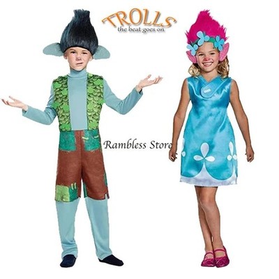 Children Halloween Cosplay Dress for Girls Trolls Bobbi Frank Cosplay Costumes