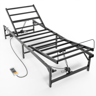 Electric Adjustable Bed Frame Head & Foot Incline Bed Base Wired Remote Control