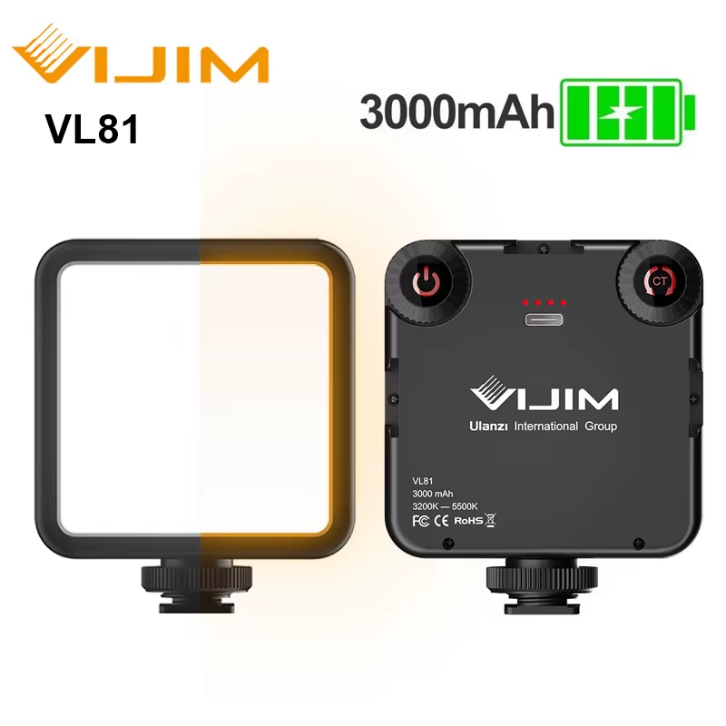Ulanzi VL81 VL200 3200k-5600K Dimmable Mini LED Video Light for Smartphone SLR