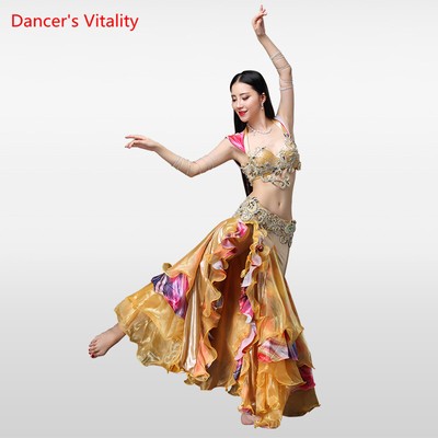 Professional Luxury Women Belly Dance Costume Bra Stage Performance Skirt Set