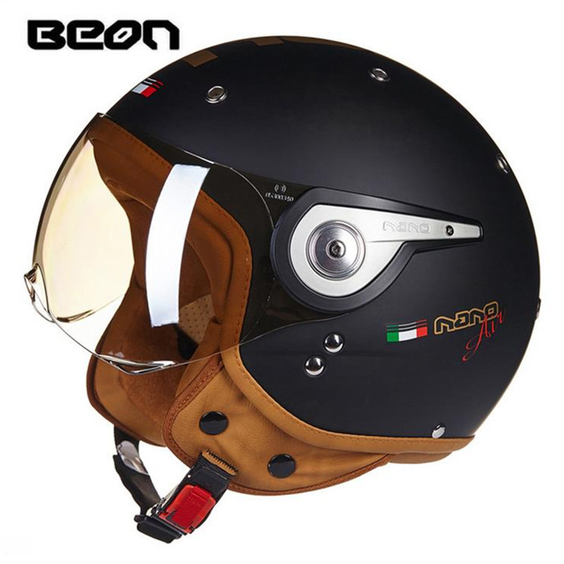 Download BEON 110A Retro Motorcycle Helmet 3/4 Open Face Chopper ...
