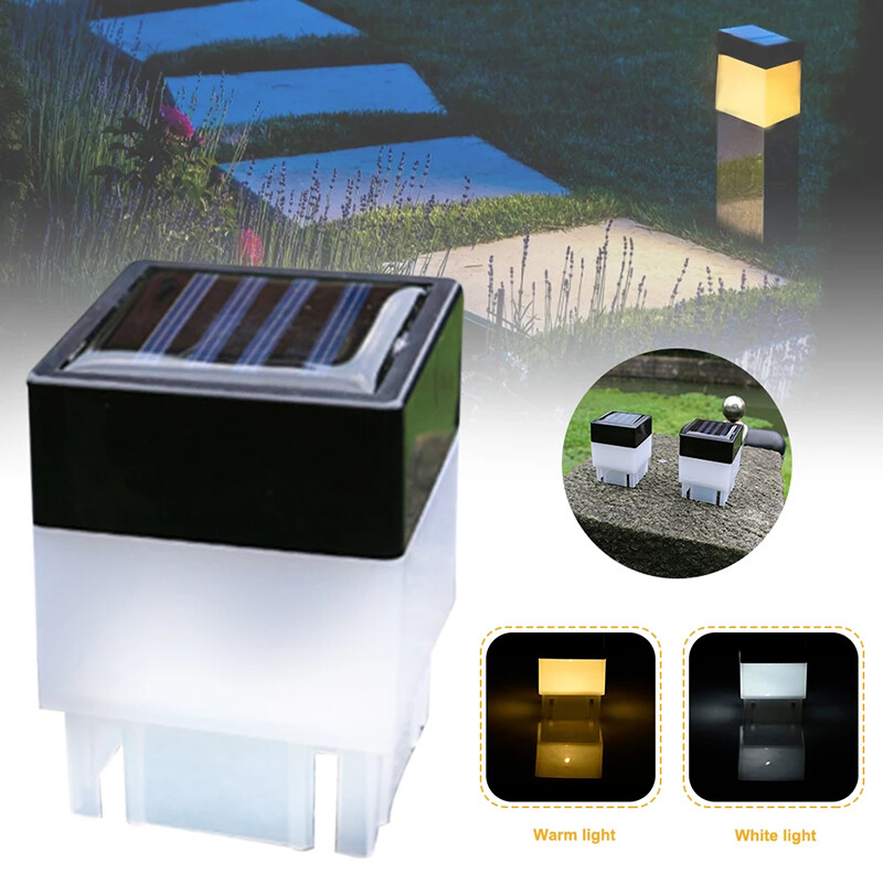 Solar Post Light 2x2" Waterproof LED Outdoor Garden Street Step Fence Cap Lamp