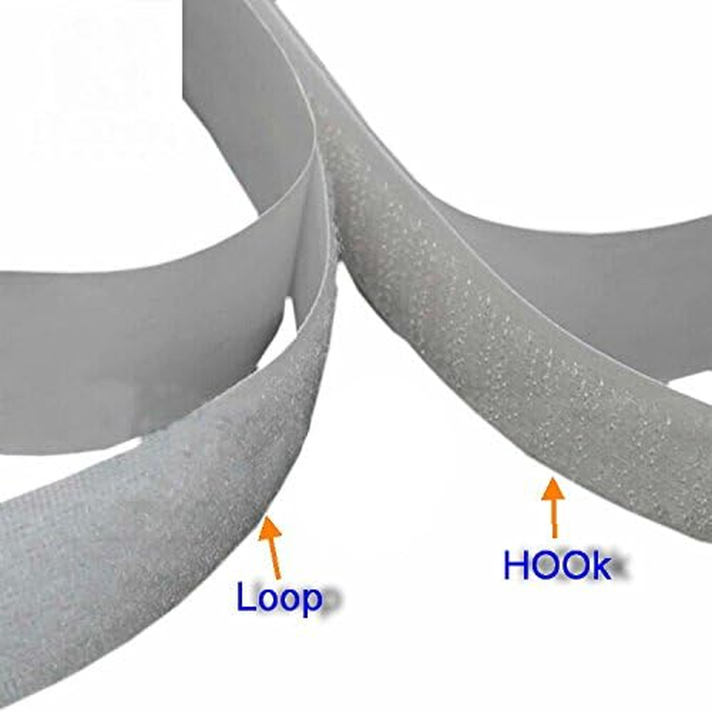 1" Width Self Adhesive Hook and Loop Sticky Back Tape Fastener 16 feet(White)