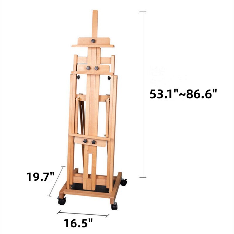 Oil Water Painting Easel Heavy Duty Artist Easel H-Frame Wooden For Kids Student
