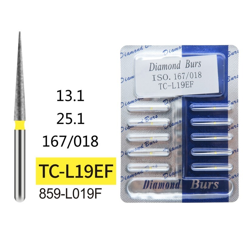 10 Packs TC-L19EF IPR Long Taper Needle Extra Fine FG Dental Diamond Dia-Burs
