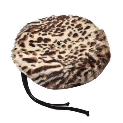 Eric Javits Leopard Pattern Goat Hair Beret 146454715