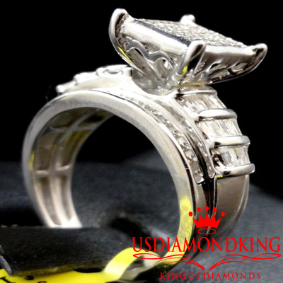 Pre-owned Usdiamondking Ladies Women's Real Diamond Cinderela Ring Wedding Engagement Anniversary Band In G