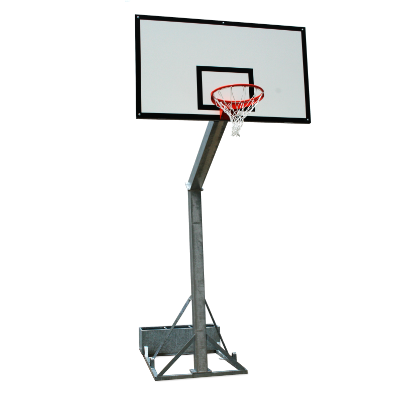 (04) IMPIANTO BASKET MONOTUBOLARE TRASPORTABILE SBALZO 165 CM +O-  PROTEZIONE