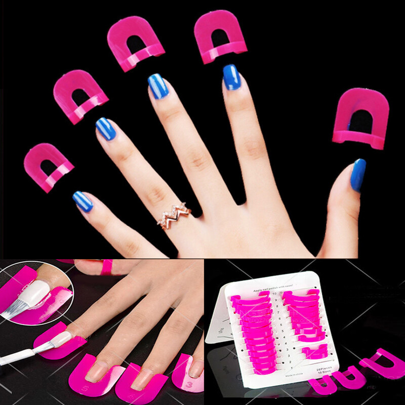 26Pcs Manicure Finger Nail Polish Protector Cover Keep Nail Polish From Spill@-@