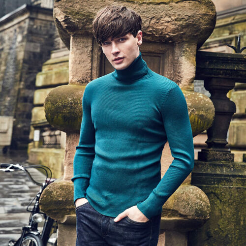 High Quality Mens Solid Color High Neck Pull Over Sweater High Quality Mens Solid Color High Neck Pull Over Sweater