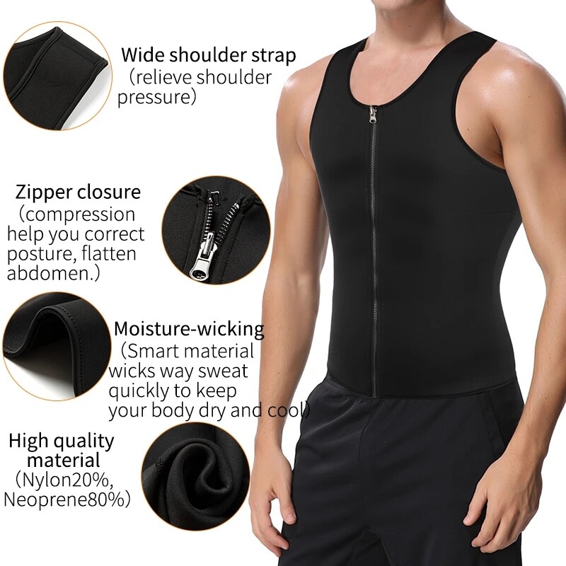 Gynecomastia Compress Tank Tops Men's Slim Body Shaper Sport Athletic Sweat Vest