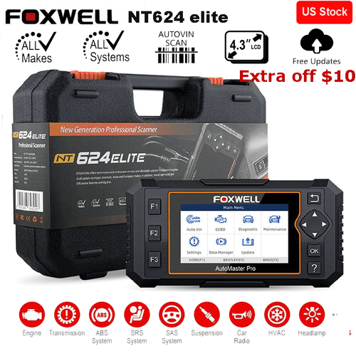 Foxwell NT624 Elite All System Car OBD2 Scanner Diagnostic Scan Tool EPB Oil SRS