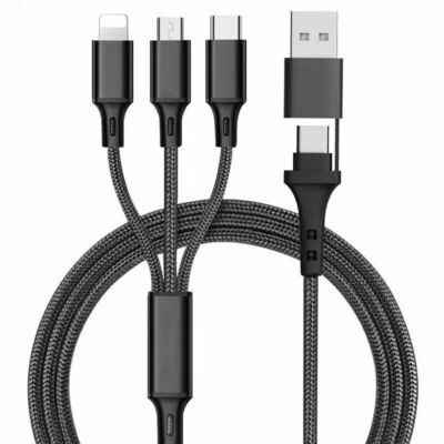 6A Multi Charging Cable 3 in 2 Multiple USB Fast Charger For iPhone Type C Micro