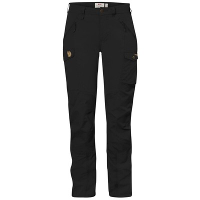 Fjällräven Nikka Trousers Curved black strapazierfähige Wanderhose Damen